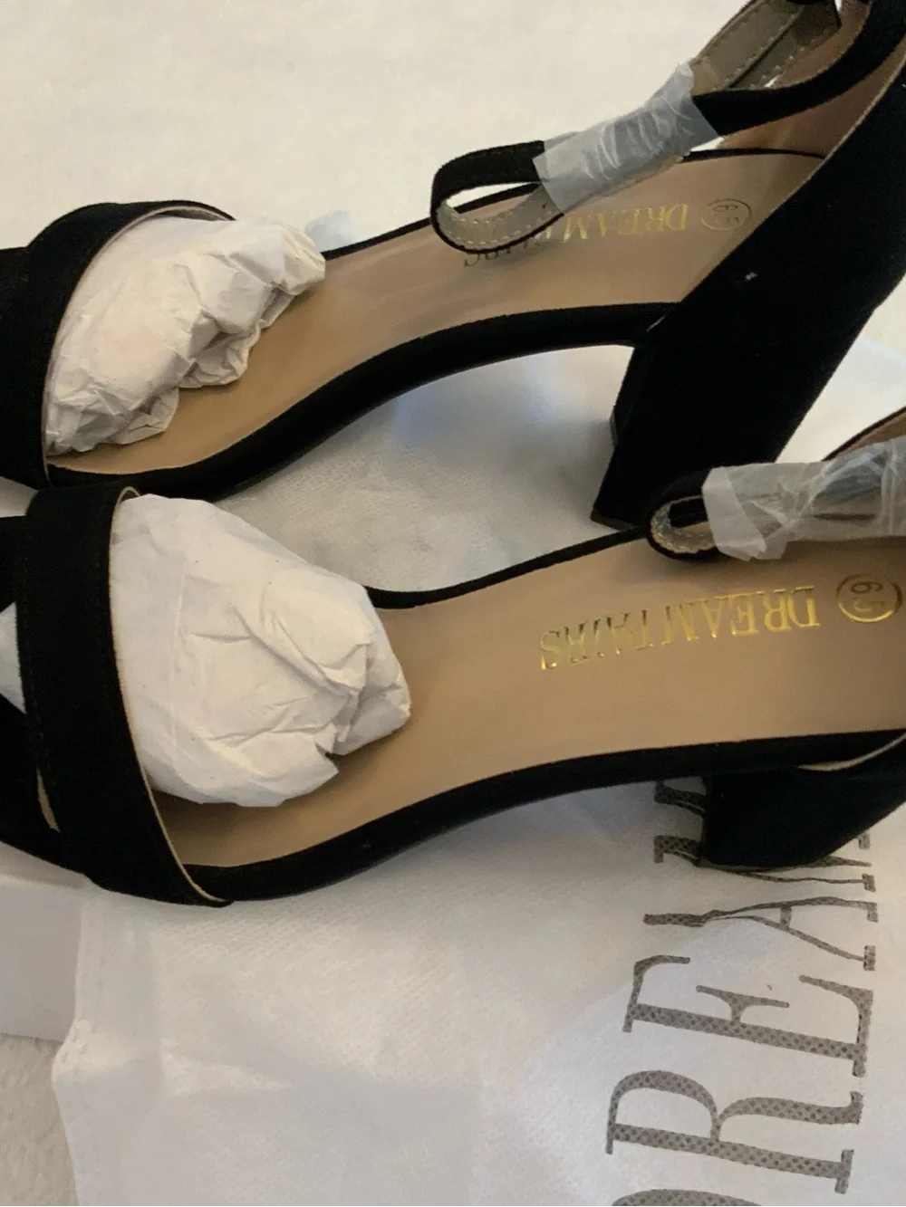Dream Pairs Black Open-Toe Ankle-Strap Sandals heels 2.5” size 6.5 sku 3325